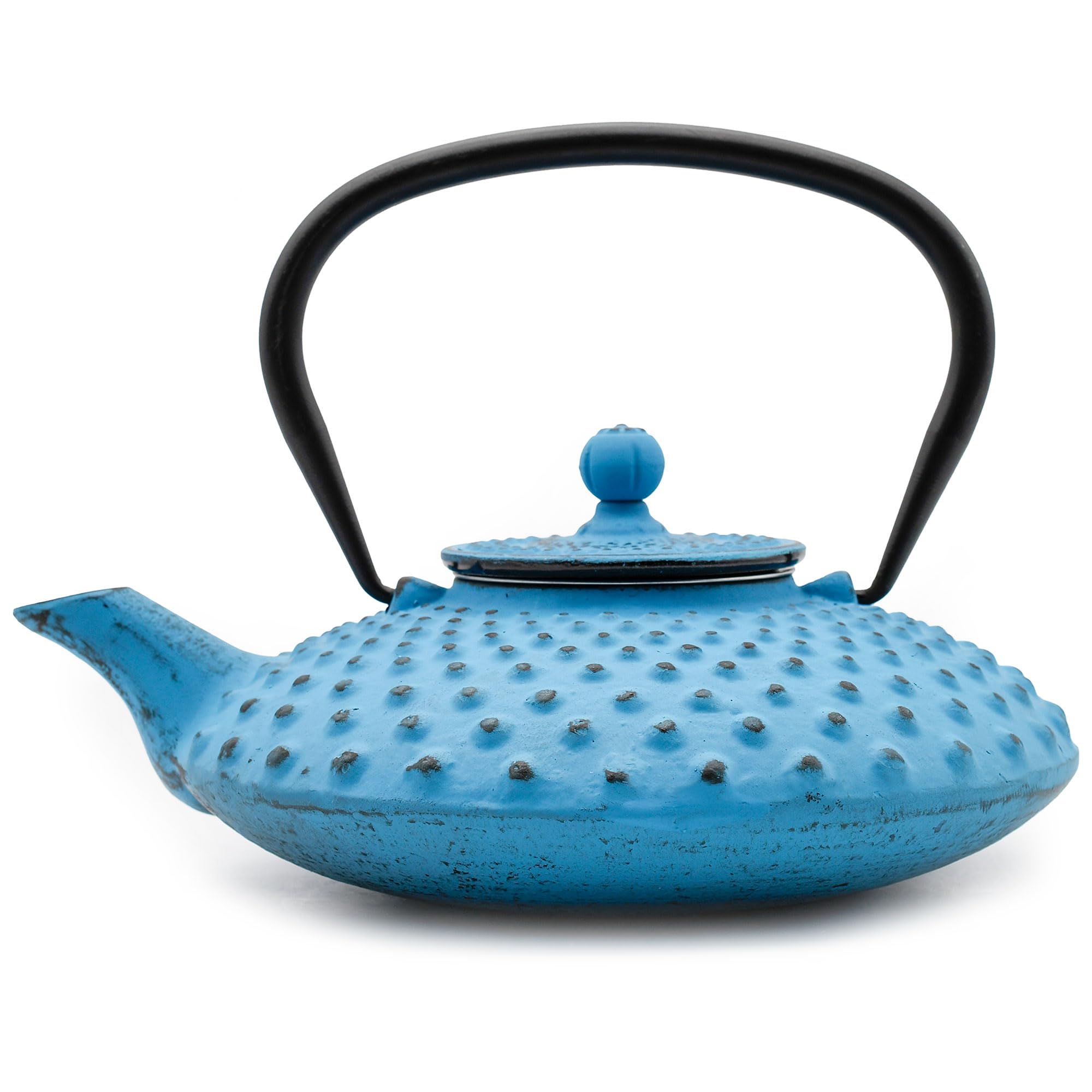 Zen Minded Théière Traditionnelle Japonaise En Fonte Tetsubin Avec Filtre à Feuilles Mobiles En Acier Inoxydable Pour Thé Vert Et Infusions - 800 Ml Motif Kambin Bleu