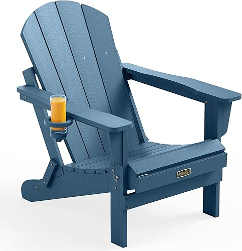 Vista 91 de SERWALL Juego de 2 sillas plegables Adirondack para patio, jardín, exteriores, fogata, color azul marino Zafiro