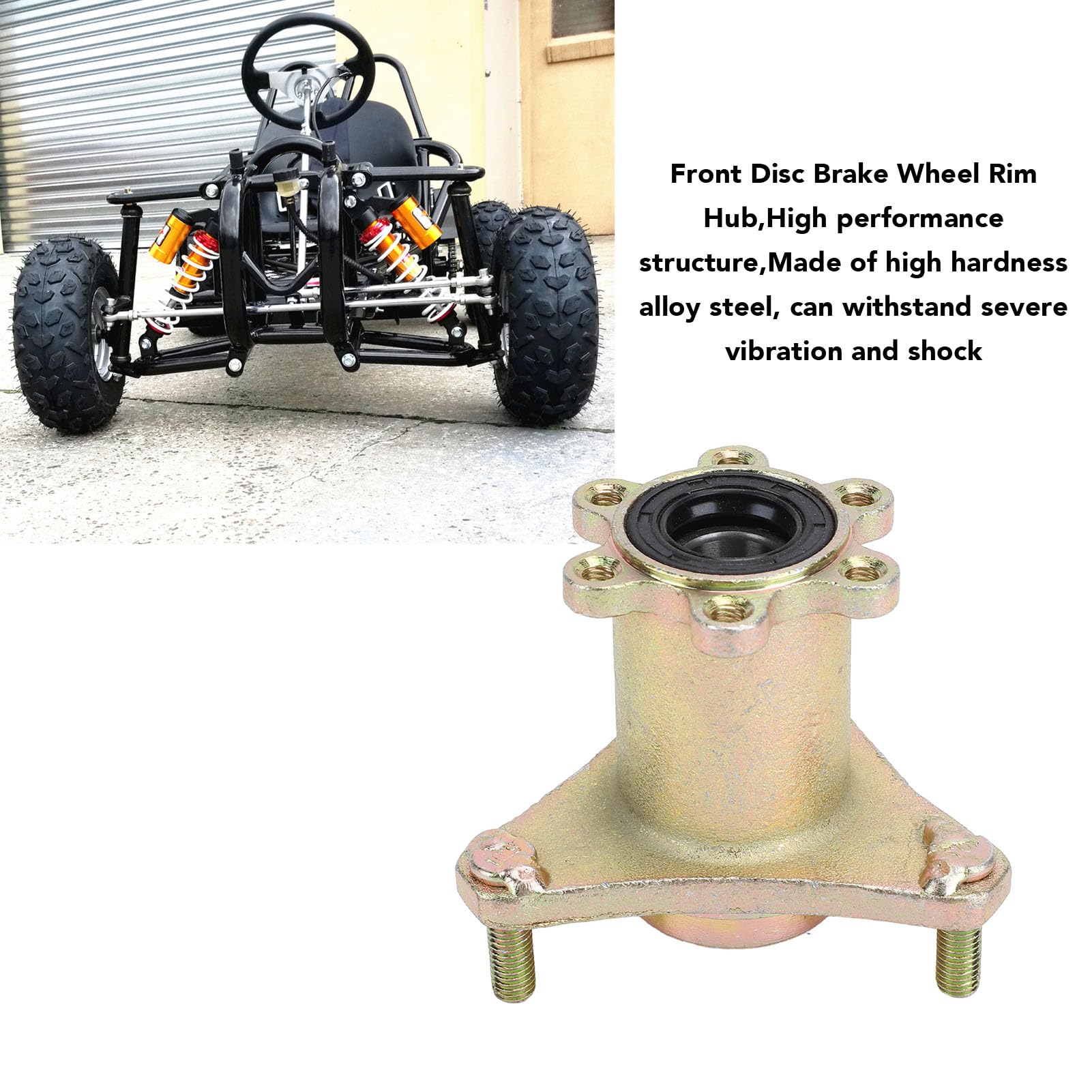 17mm Vordere Scheibenbremsenradnabenfelge 3-Bolzen Stahllegierung für Quad Dirt Bike ATV