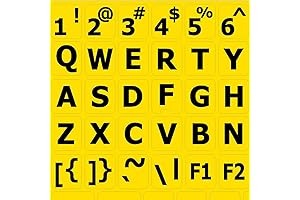Sunflower Yellow Upper Case Lettering Keyboard Sticker