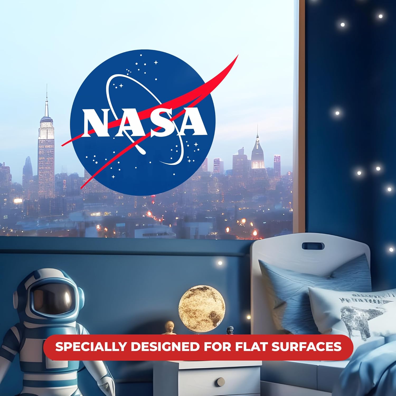 EGD NASA Wall Decal - EGD X NASA Series - Prime Collection - Wall Decal for Room Decorations - Mural Wall Decal Sticker (EGDNASA004) (Wide 40"x 33" Height)