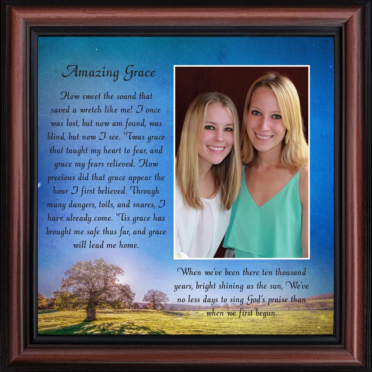 Crossroads Home Décor Amazing Grace Picture Frame, In Memory of Loved One, Gifts Religious, 6357W