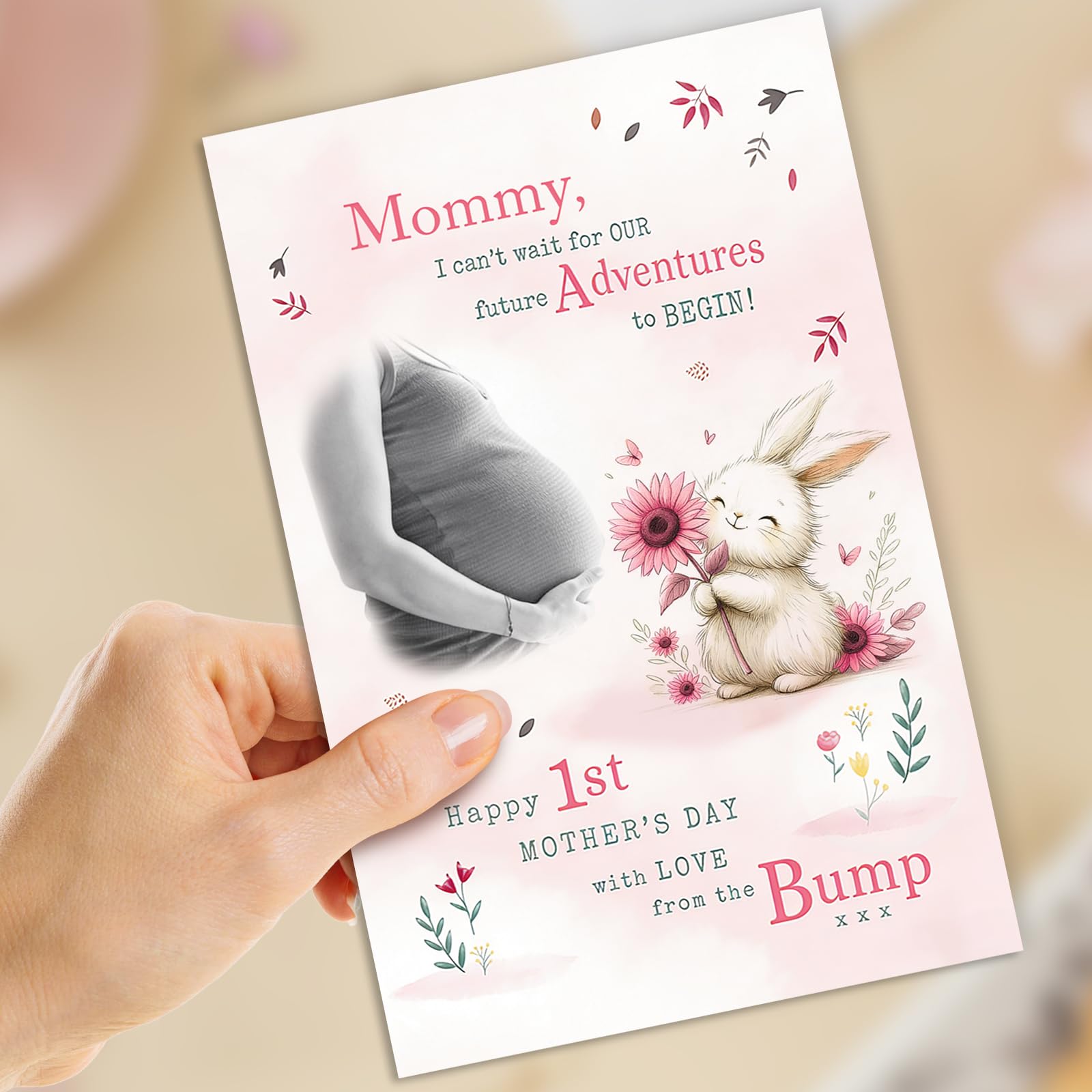 Kartka podarunkowa na pierwszy dzień matki dla nowej mamy, spodziewająca się karta na Dzień Matki, najlepsze prezenty dla przyszłej mamy, karta podarunkowa Happy 1st Mothers Day 370-377