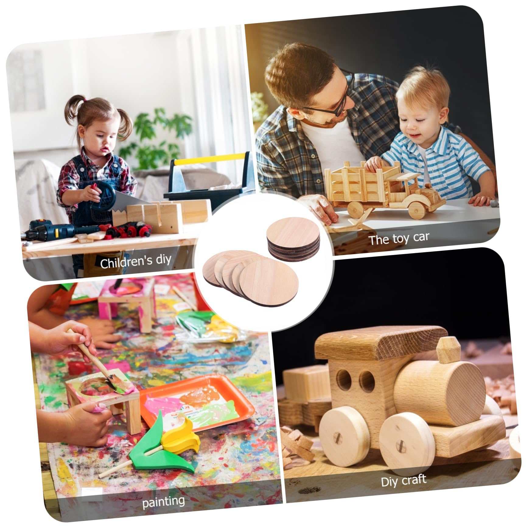 Uonlytech 3 Sätze Unbehandelte Runde Holzscheiben Für Diy Bastelprojekte Durchmesser Für Beschriftungen Malerei Und Kreative Handarbeiten 10 Stück * 3
