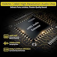Vista 5 de PROZOR eARC/ARC a extractor de audio óptico, convertidor de audio eARC mejorado compatible con Dolby/DTS 5.1, 192 KHz HDMI eARC/ARC a Toslink