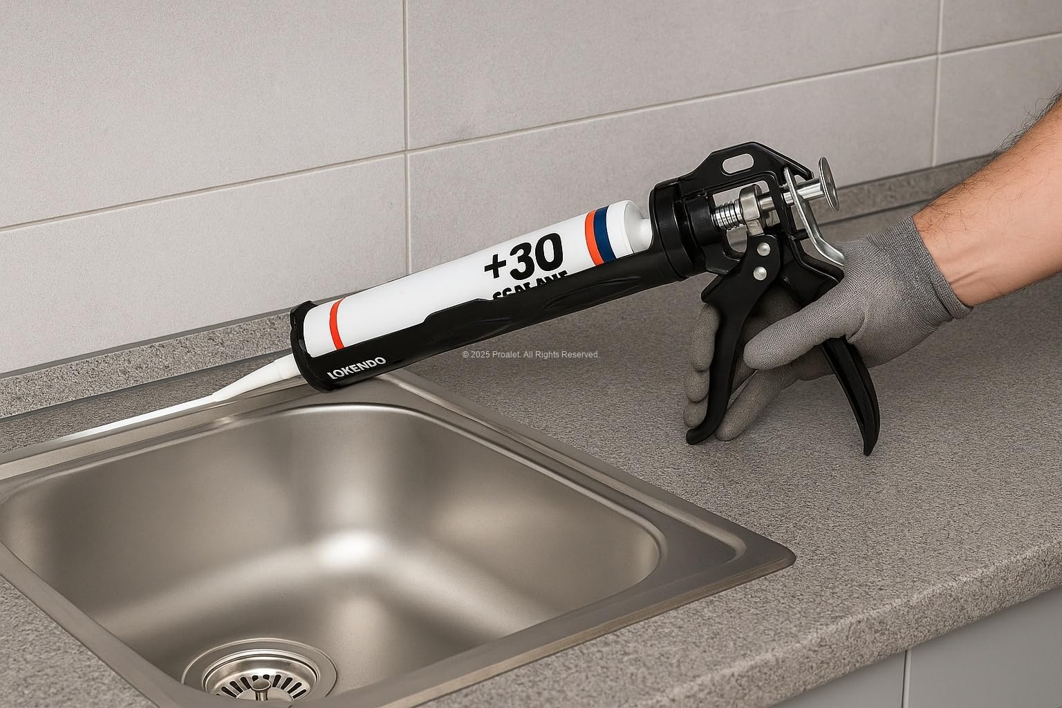Kendo Plastik Silikon Tabancası, Profesyonel, 300 ml Kapasiteli, Ergonomik Tutamaklı, Mutfak, Banyo İçin Mastik Tabancası
