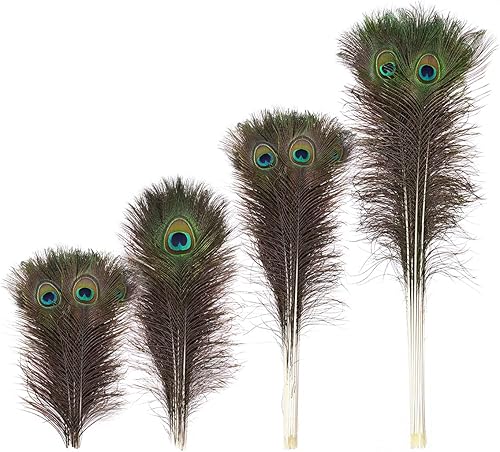 Miniatura 1 de NEWONG 40 plumas de pavo real largas de 40 a 45 pulgadas, plumas naturales a granel para jarrón, manualidades, bodas, fiestas en el hogar,