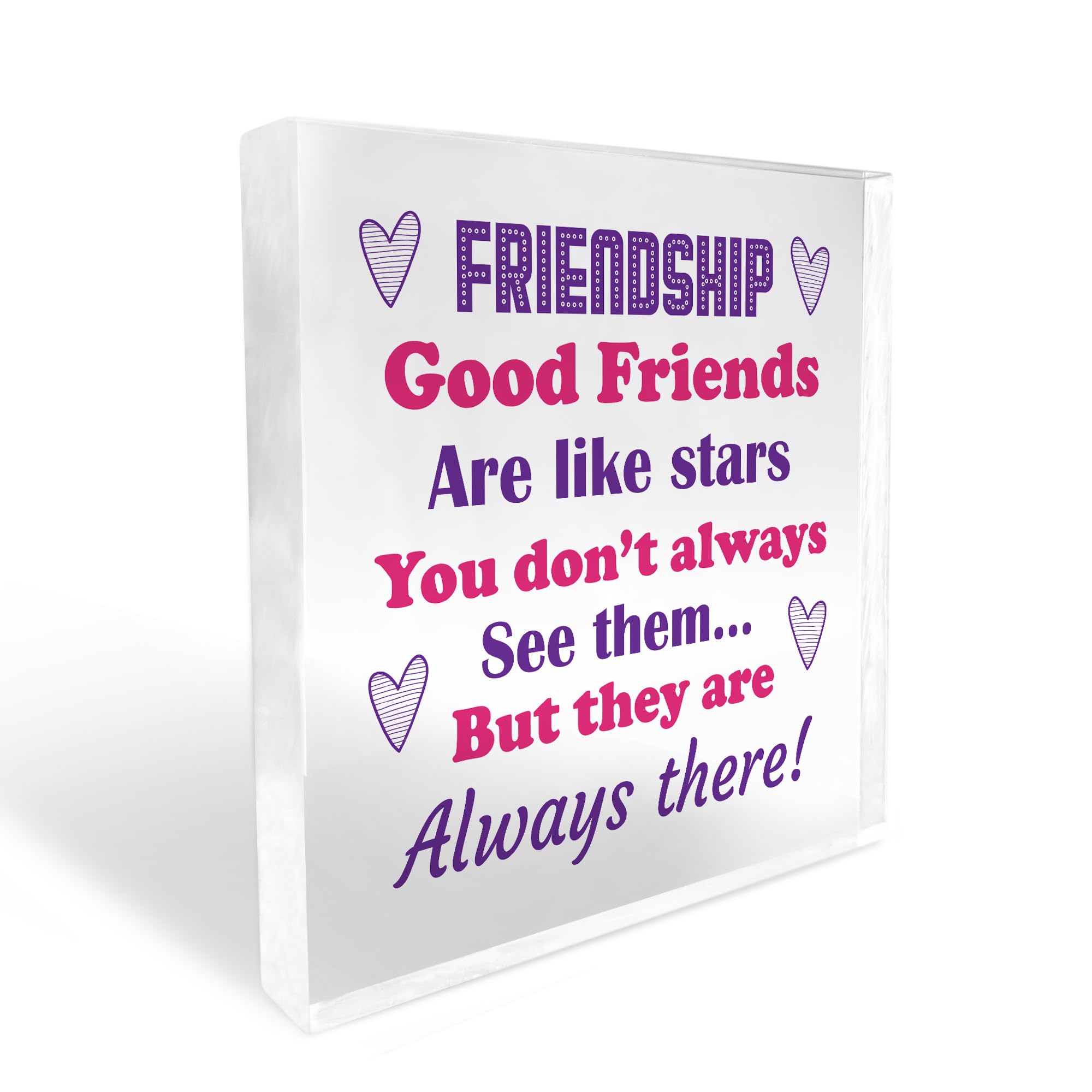 Red Ocean Friendship Gifts for Women, Her, Friends, Colleagues, Best Friend Birthday Gifts, Good Friends are Like Stars, Acrylic Plaque Christmas For Friend