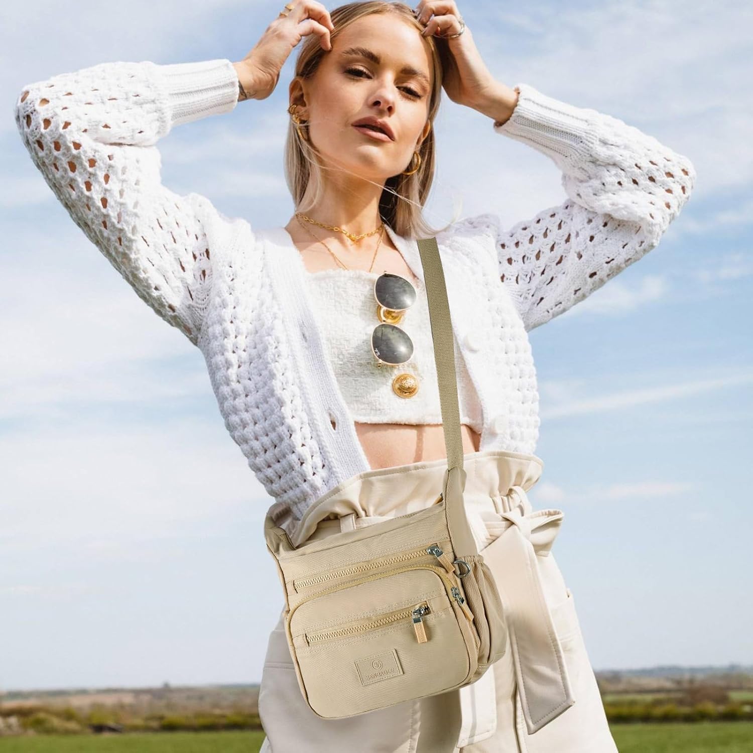 Crossbody Bag for Women Nylon Waterproof Shoulder Bag Small Multi-Pocket Casual Handbag Purse for Daily, Travel - Image 2