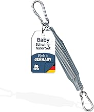 Schwingfeder Set für die Federwiege Baby und Baby Hängematte, Made in Germany, Speziell für die Baby Federwiege inkl. 2 Karabiner
