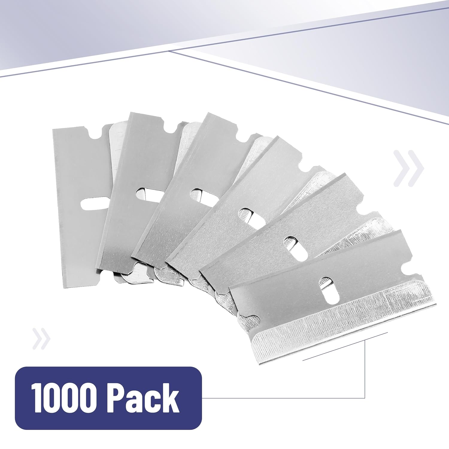 Bates- Single Edge Razor Blades, 1000 Pack, Silver, Carbon Steel Razor Blades Single Edge Blades