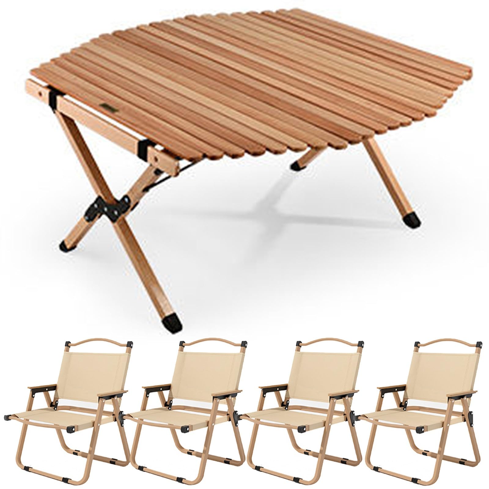 Table pliante camping en bois idéale pour vos pique-niques en famille et jardins