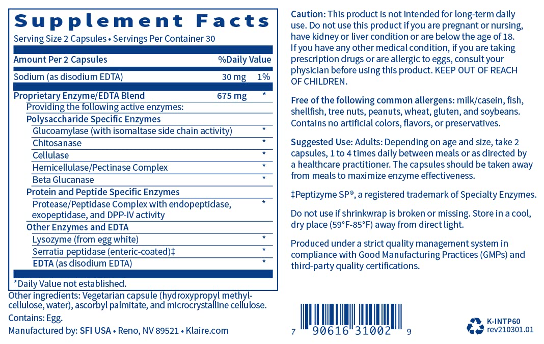 Klaire Labs Interfase Plus Enzyme Combination To