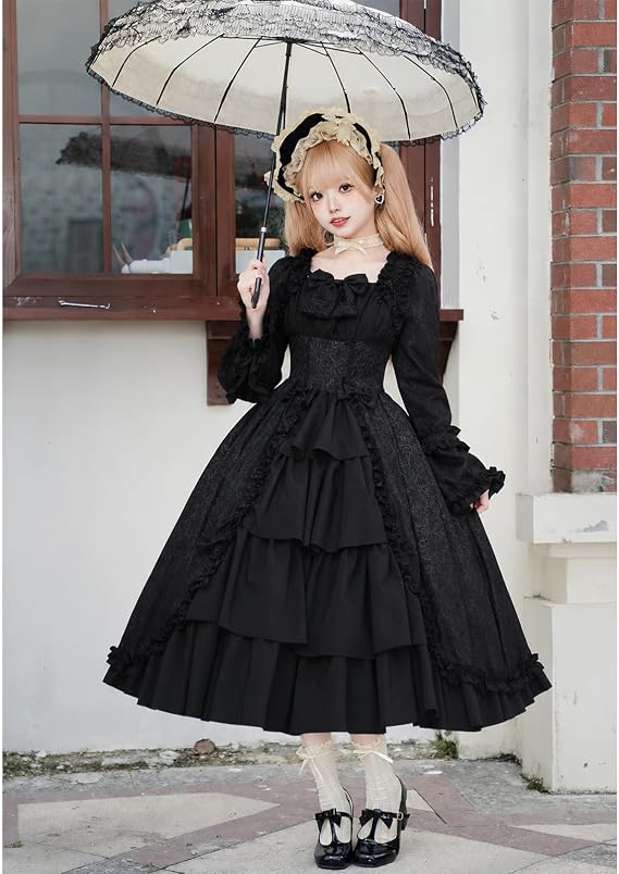 Yucahype Gothic Lolita Dress, Long-Sleeved, Halloween, Christmas, Large Size, Ruffles, Costume, Photography, Sweet Lolita, Princess, Cosplay, Lolita, Aristocratic Lady, Lace