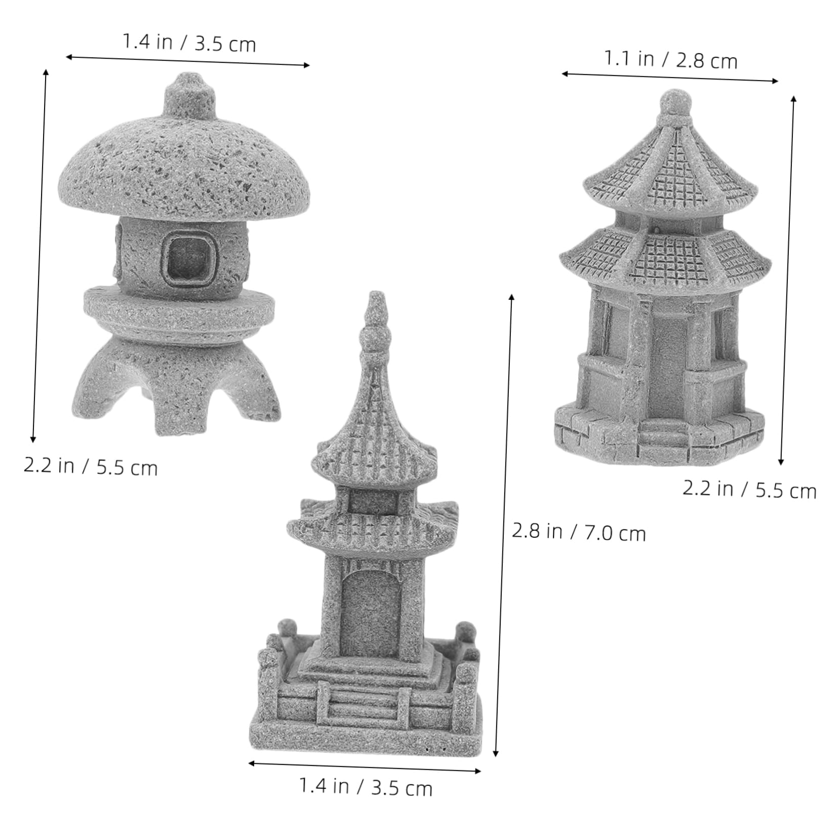 BESPORTBLE 12stücke Teiliges Stein Pavillon Miniatur Garten Dekoration Für Bonsai Und Landschaftsgestaltung Inklusive Kleiner Pagode Und Laterne Für Innen Und Außenbereich