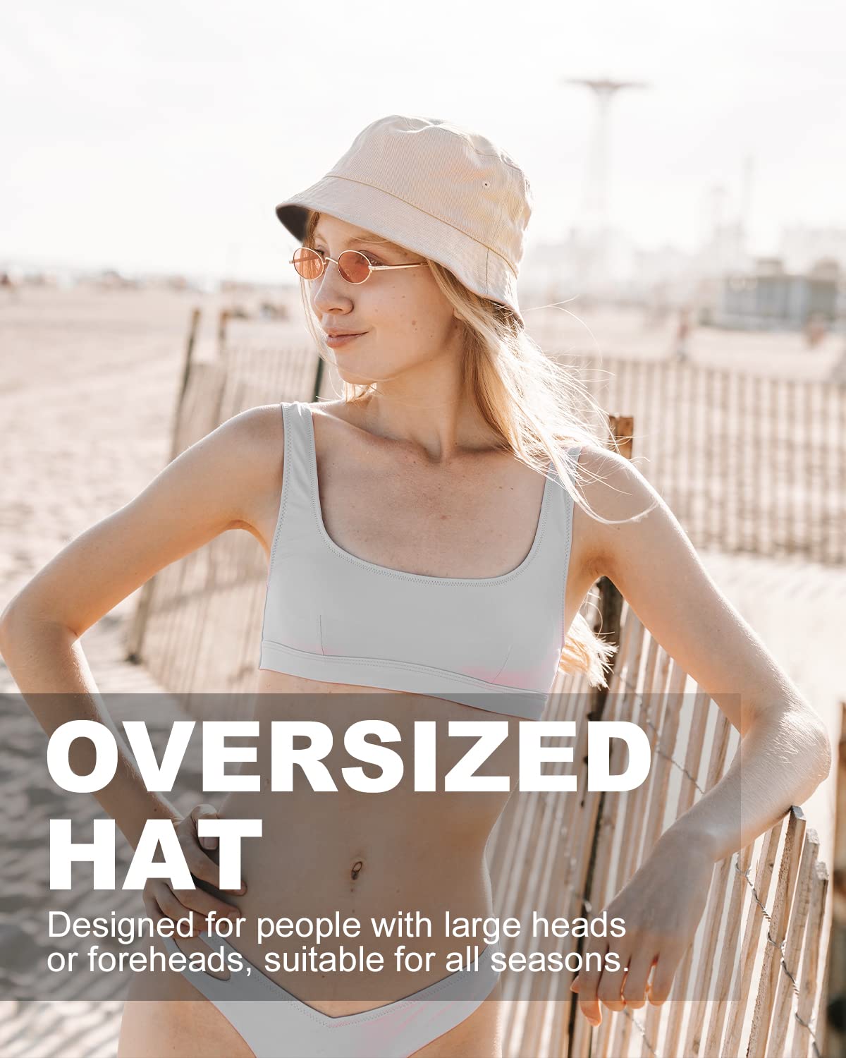 Feng Shui， Sombreros para el Sol L/XL/XX-Large,Sombreros de Pesca Reversibles Grandes,Sombrero de Pescador con protección UV de Doble Cara para Golf, Senderismo al Aire Libre