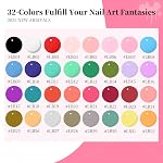 JODSONE 32 Couleurs Gel Polish Nail Art Gel Liner Set Orange Gris Rose Vert Bleu Blanc Noir Besoin U V lampe de protection Maison Salon Design Cadeau