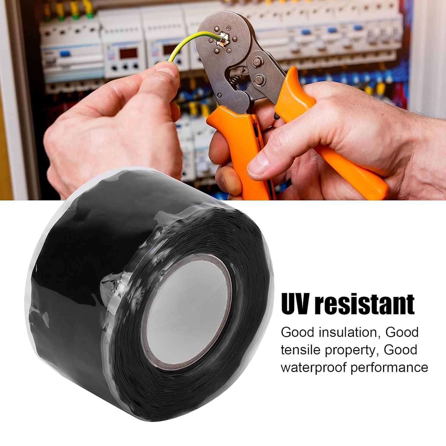 Milltrip Insulating Tape, 3m Pipe Repair Tape, Silicone Self Adhesive Tape Flame Retardant Double Sided Tape High Temperature Resistant Tape for Outdoor Antenna Coax and Electrical Cables, Hose/Pipe