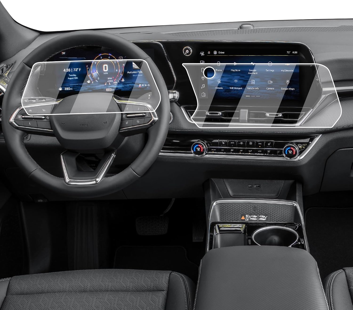 Matte Screen Protector For 2024-2026 Chevy Traverse & Silverado EV - 2 Pcs 17.7-Inch Navigation + 11-Inch Driver Information - Tempered Glass 2024-2026 Traverse/Silverado EV Accessories Anti-Glare