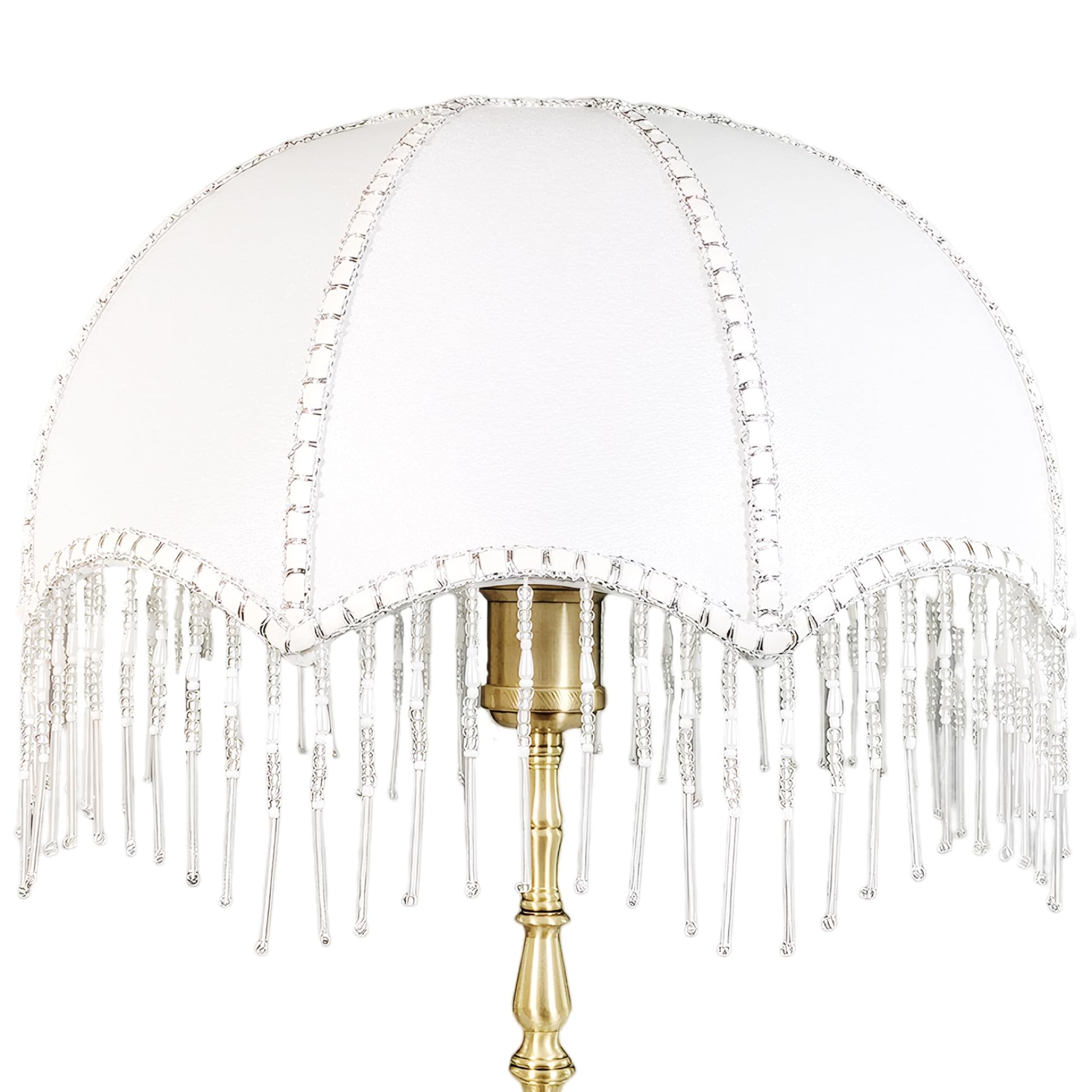 Vintage Lamp Shade with Tassels 7.9 inch Dia. Fringe Lamp Shade Dome Scalloped Replacement Antique Shades for E27 Table Lamps Floor Lamps Home