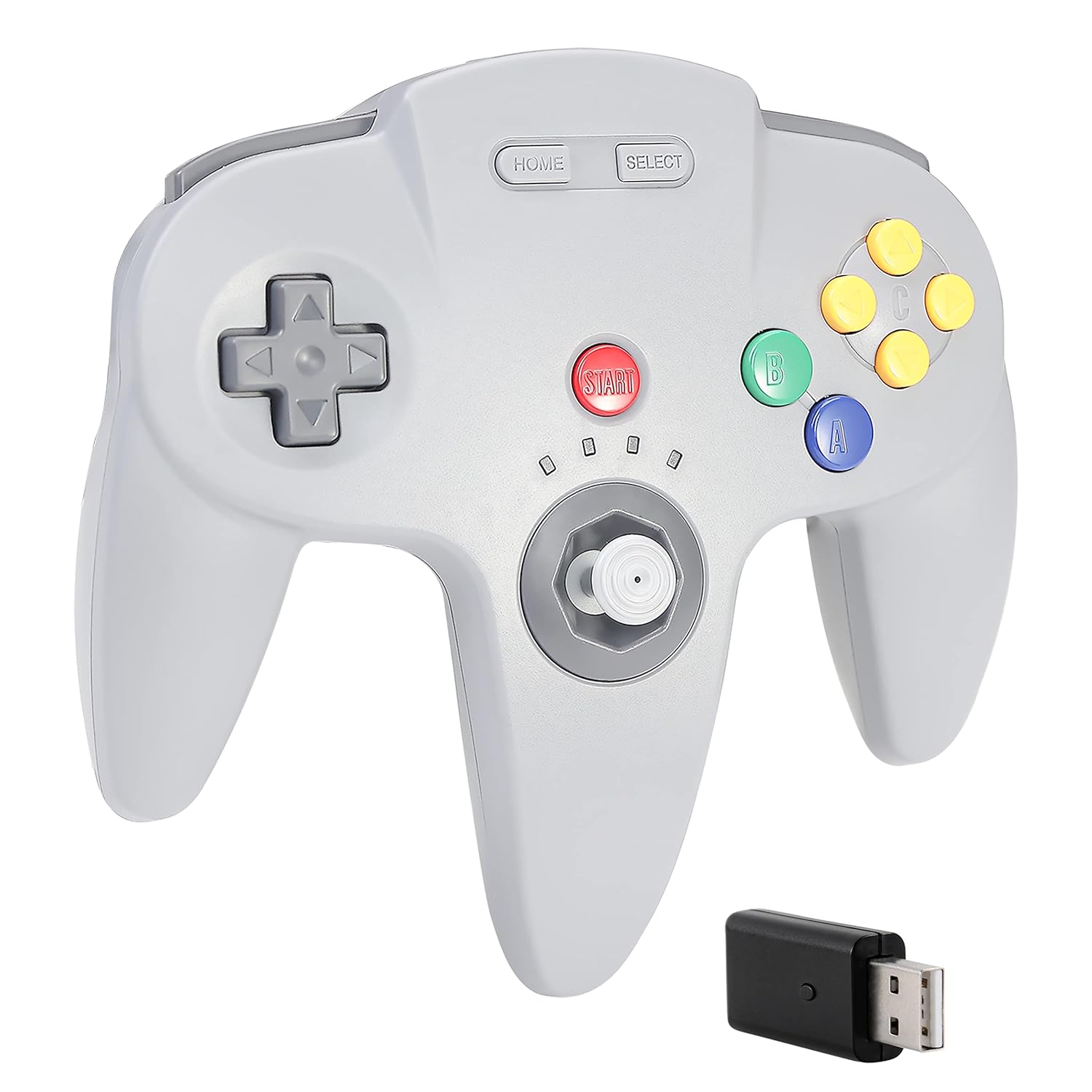 SAFFUN [Multi-Platform] 2.4 GHz Wireless USB N64 Controller - Compatible with Switch, Windows PC, iOS MAC, Linux Raspberry Pi, Retropie, and NSO - Rechargeable, Plug and Play - Black