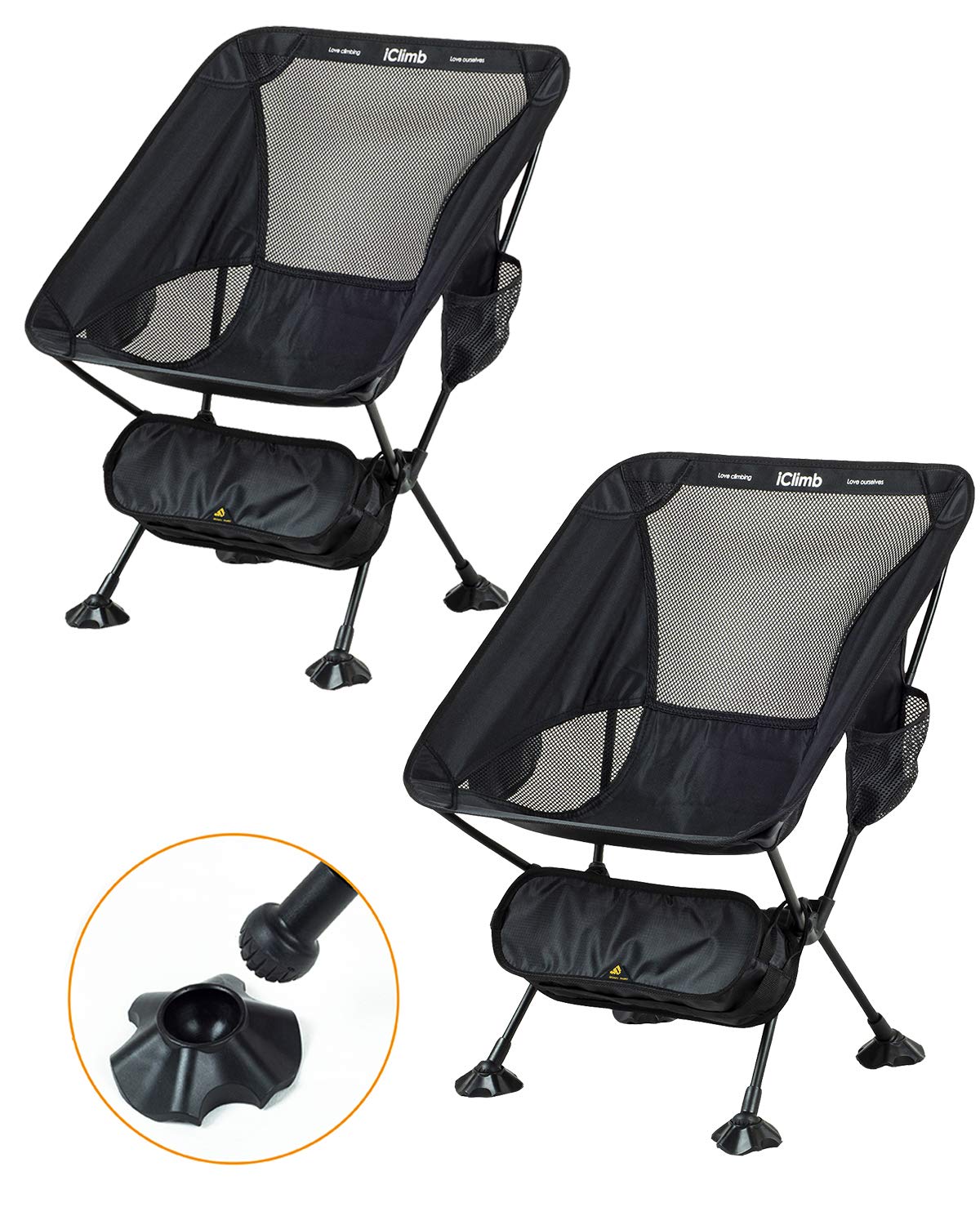 Buy iClimb 2PC Ultralight Compact Camping Folding Beach Chair with Anti