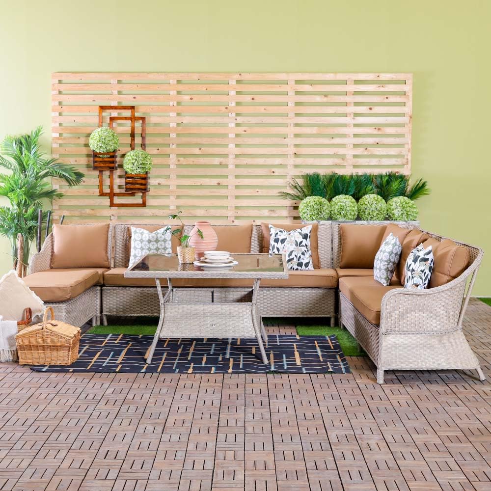 Corner Sofa Metal Lounge Garden Furniture Danube Home7 Seater