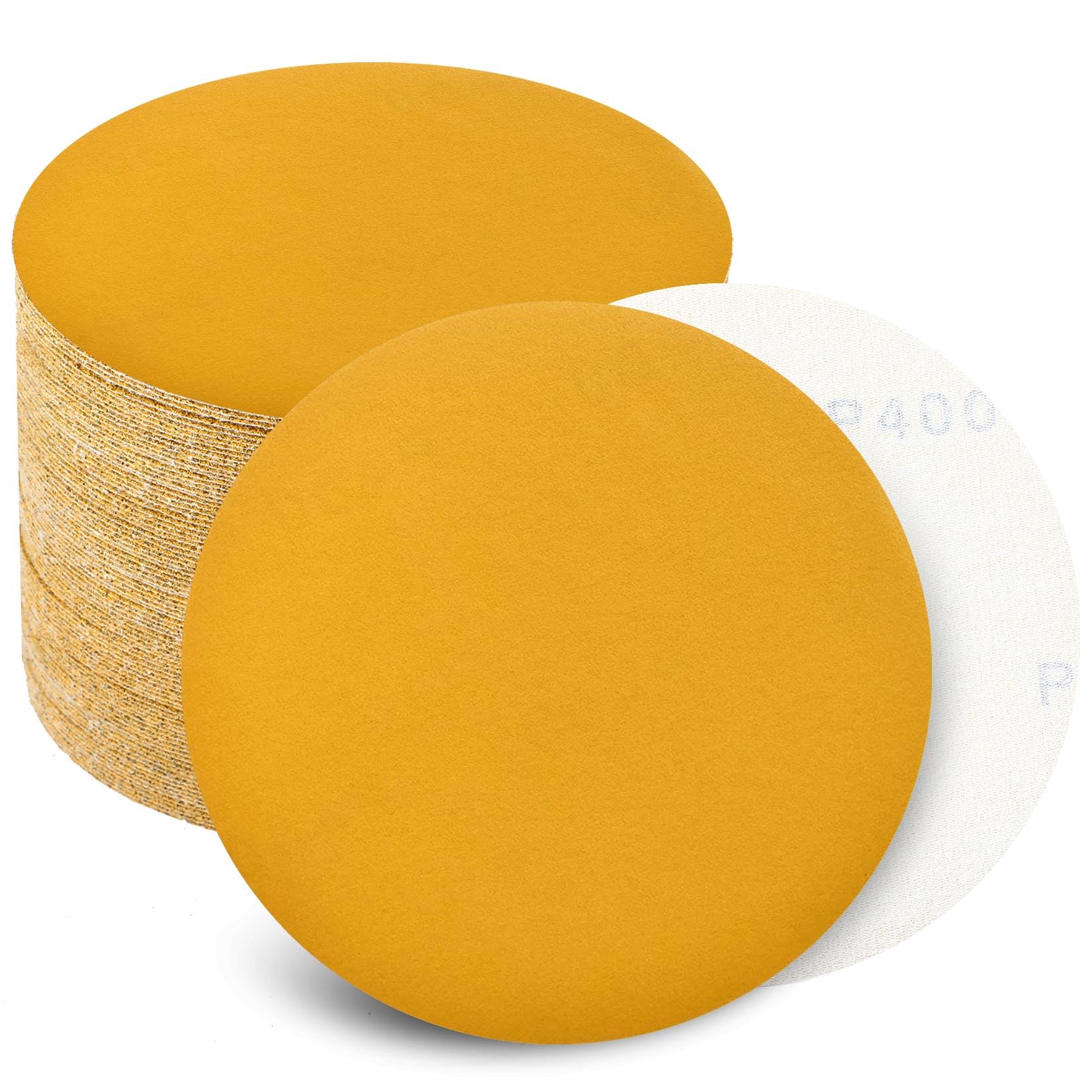 Keeimp 6 Inch Sanding Discs Hook and Loop No Hole, 400 Grit Sandpaper, Da Sandpaper for Automotive and Woodworking, 100 Pack