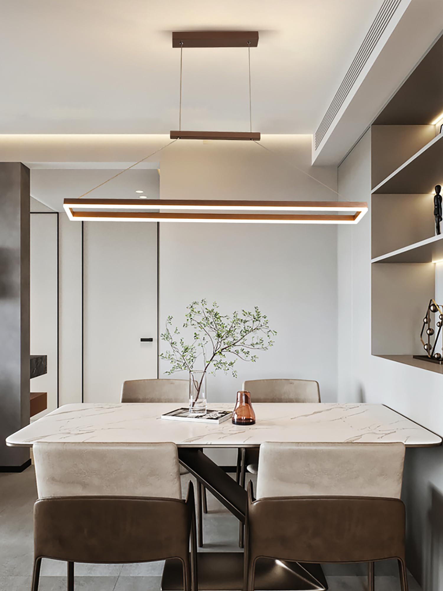 Moderne LED Pendelleuchte Mit Fernbedienung - Dimmbar, Höhenverstellbar, Für Wohnzimmer & Esszimmer, 120cm