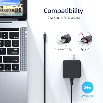 Charger Compatible with Asus Chromebook Flip C100P C100 C100PA C201P C201PA C201 C100PA-DB01 C100PA-DB02 C100PA-DS03 C100PA-RBRKT03 Notebook Laptop, (UL Certified Safety), Special USB 6 pin Connector