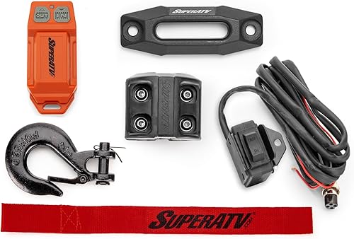Miniatura 6 de SuperATV Black Ops - Kit de cabrestante de 2500 libras para UTV/ATV | Incluye cuerda sintética de 50 pies | Cabrestante de 12 voltios | Motor de 1