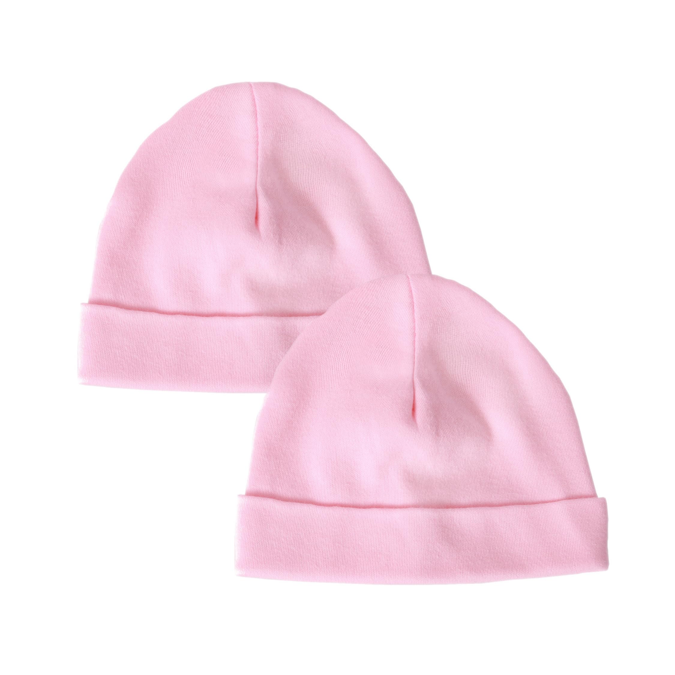 Baban Baby Premature Hat Set 2 Pack - Cotton Tiny Baby Clothes Gift for Boys and Girls 3-5lb and 5-8lb, Made in Britain Pink 5-8lbs