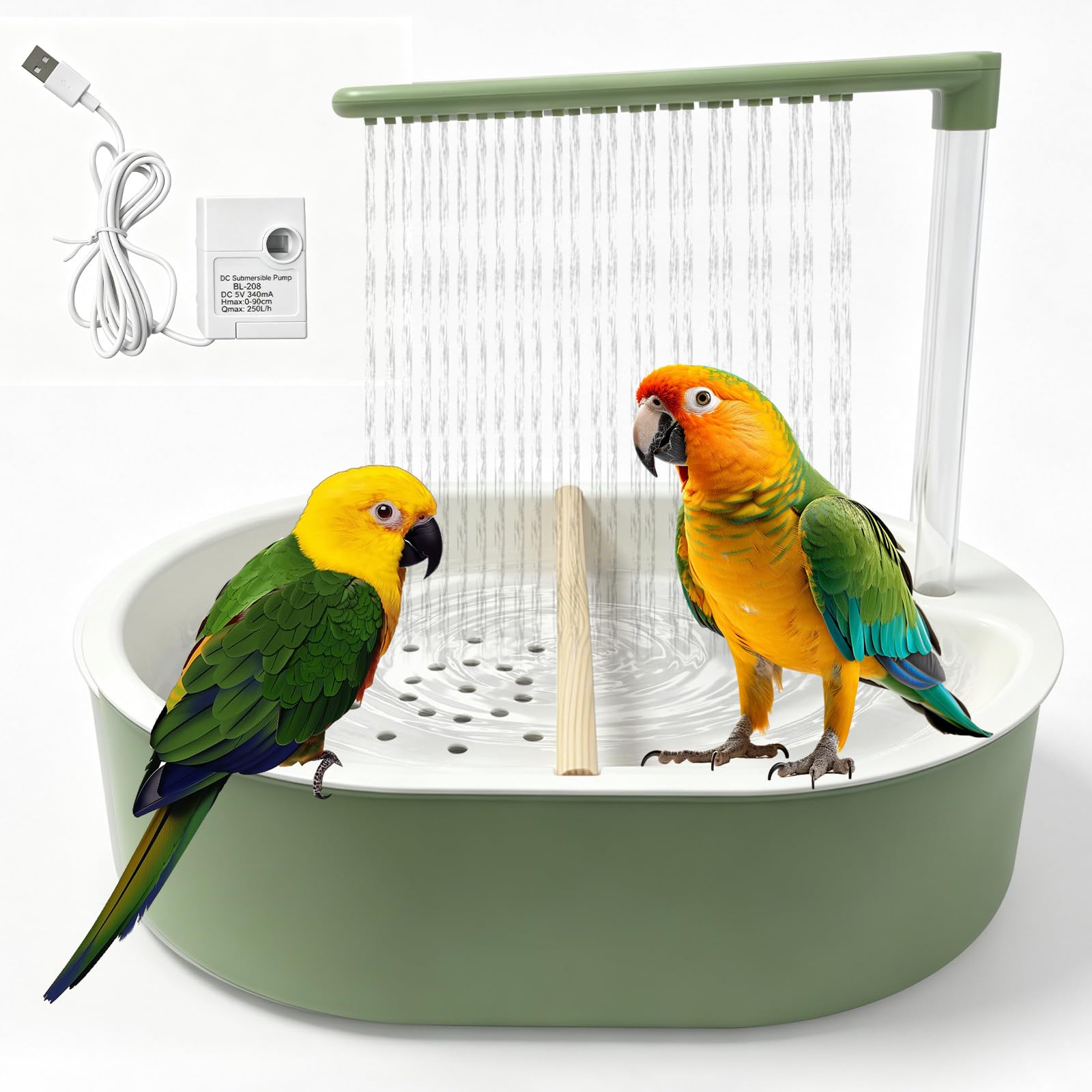 Bird Shower, Budgie Shower, Bird Bath For Cage, Budgie Bath, Parrot B-ath, B-udgie B-ath For Cage, With Water Circulation System for B-udgie Lovebird Cockatiel Finches Cockatoo