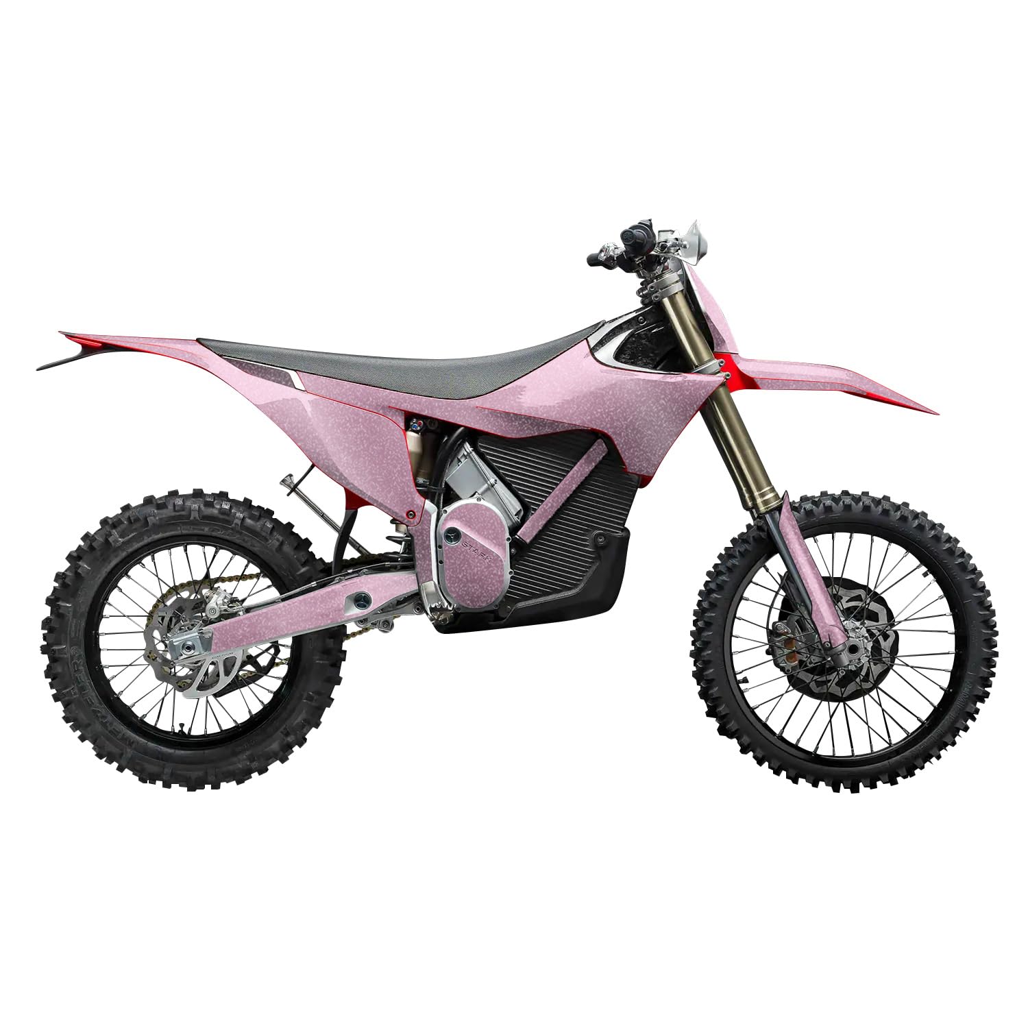 Glossy Glitter Stark Varg MX 2023-2025 Graphics Kit Wrap - Solid Pink - Varg MX Skin - Premium 3M Vinyl Protective Wrap Decal Cover - Easy to Apply | Crafted in The USA by MightySkins