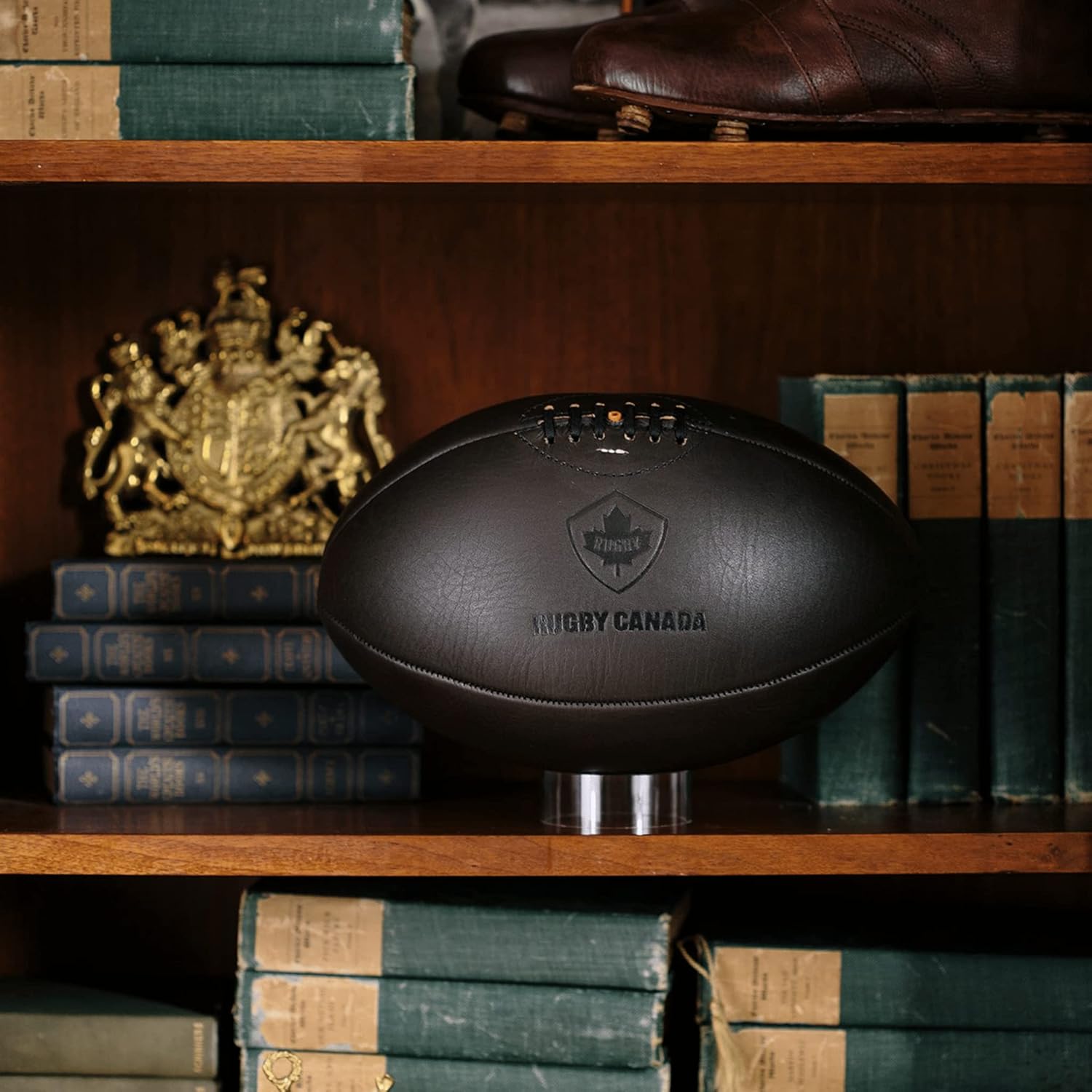Gilbert Rugby Ball - Canada Vintage Rugby Ball - Handcrafted Leather Ball Embossed with Team Logo