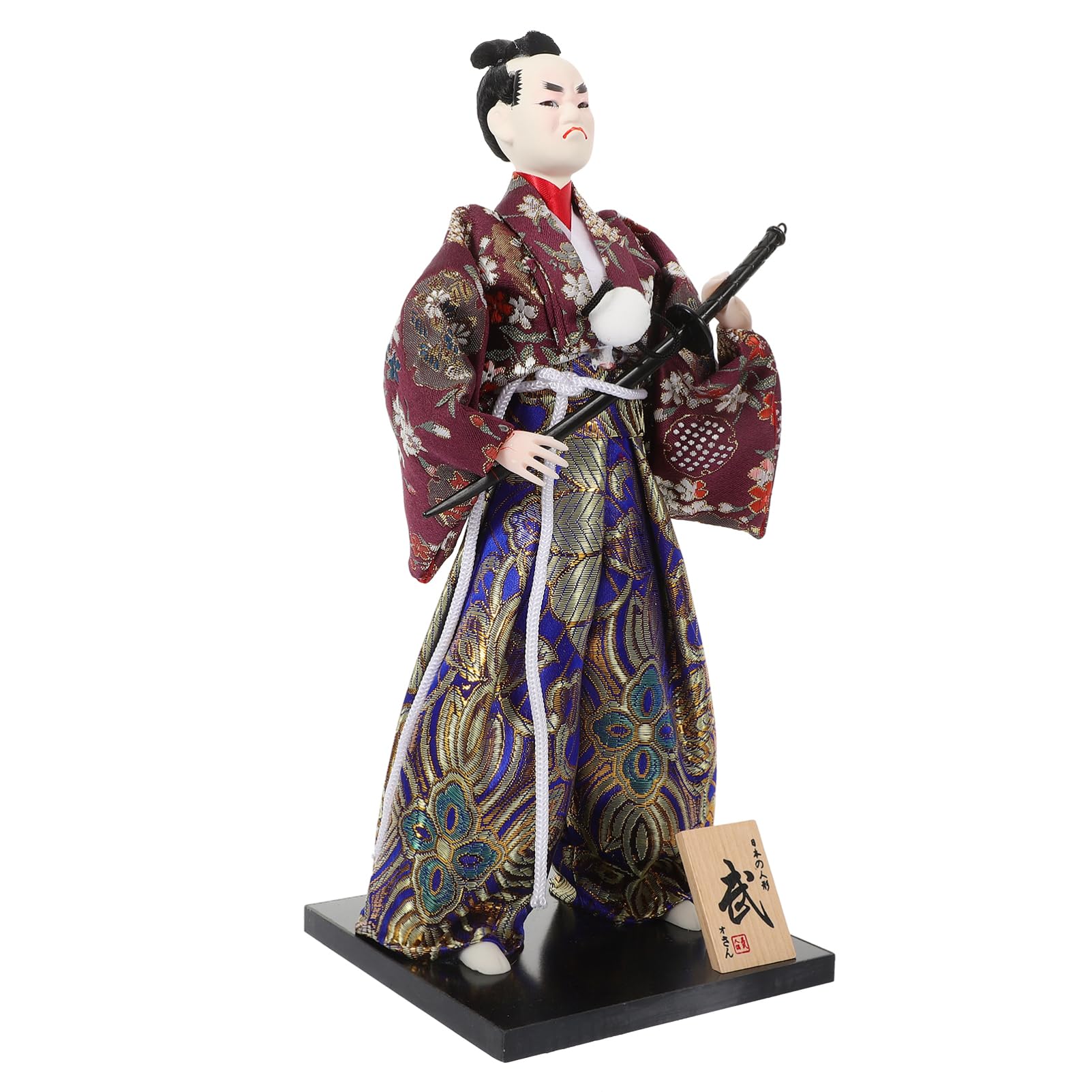 Japanese Samurai Statue Kimono: Geisha Doll Japanese Samurai Figurine Traditional Folk Ethnic Decor for Home Office