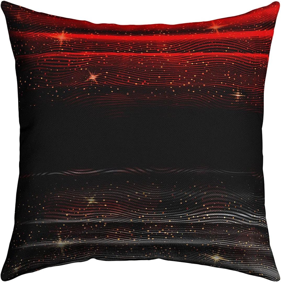 Erosebridal Galaxy Stars Pillow Cover 24x24 Black Red Ombre Cushion Cover for Office Chair Gradient Throw Pillow Cover Watercolor 3D Print Cushion Case Cushion Cover Decorative Square Pillow Case