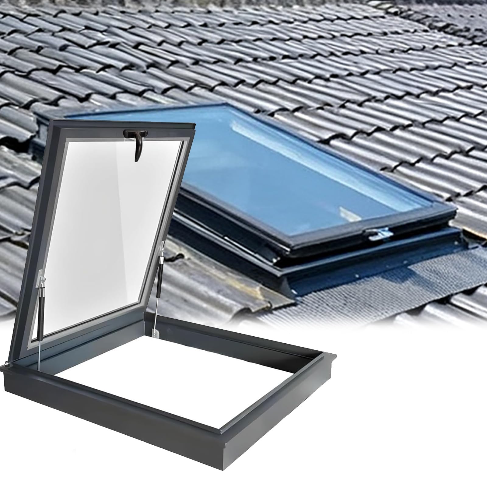 Puits de lumière sur mesure pour fenêtre de toit de sous-sol et abris de jardin 60x80