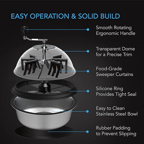 Miniatura 4 de AC Infinity Bud Leaf Bowl Trimmer 16 pulgadas, cúpula de visibilidad transparente con cuchillas afiladas de acero inoxidable, para cortar hojas,