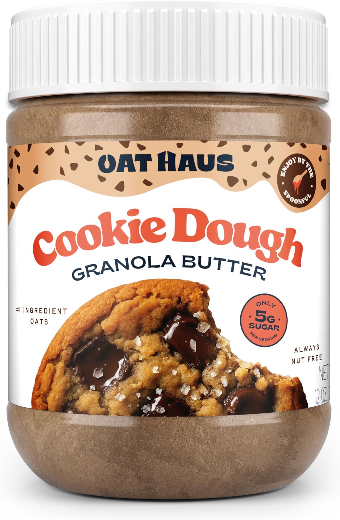 KWEEN Oat Haus Cookie Dough Granola Butter (Chipless) | Peanut-free, Almond (Tree-Nut) Free, & School-Safe (Top 8 Allergen Free) | Sunflower Seed & Cookie Dough Alternative