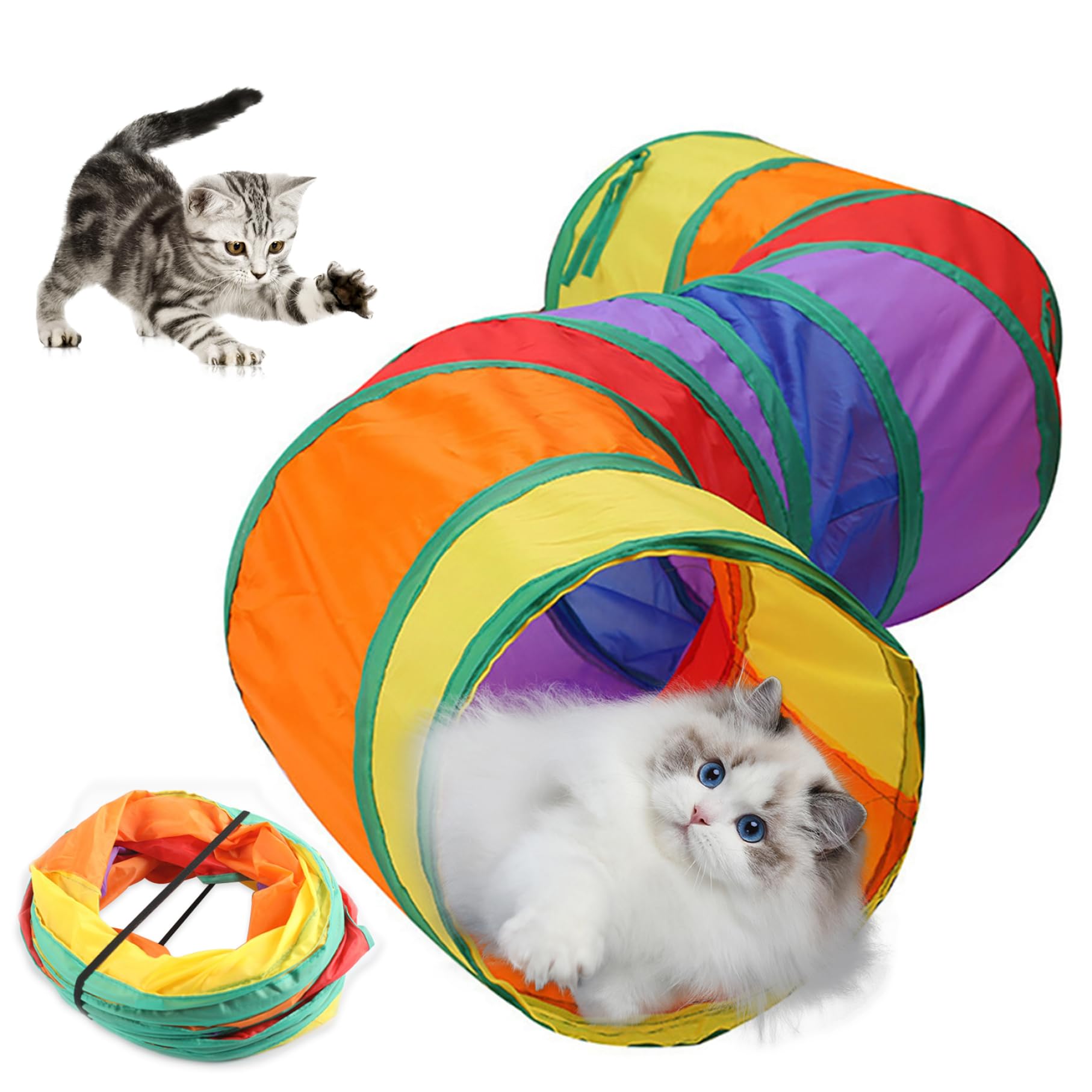 Túnel para gatos de interior y exterior, el juguete portátil ideal para gatitos