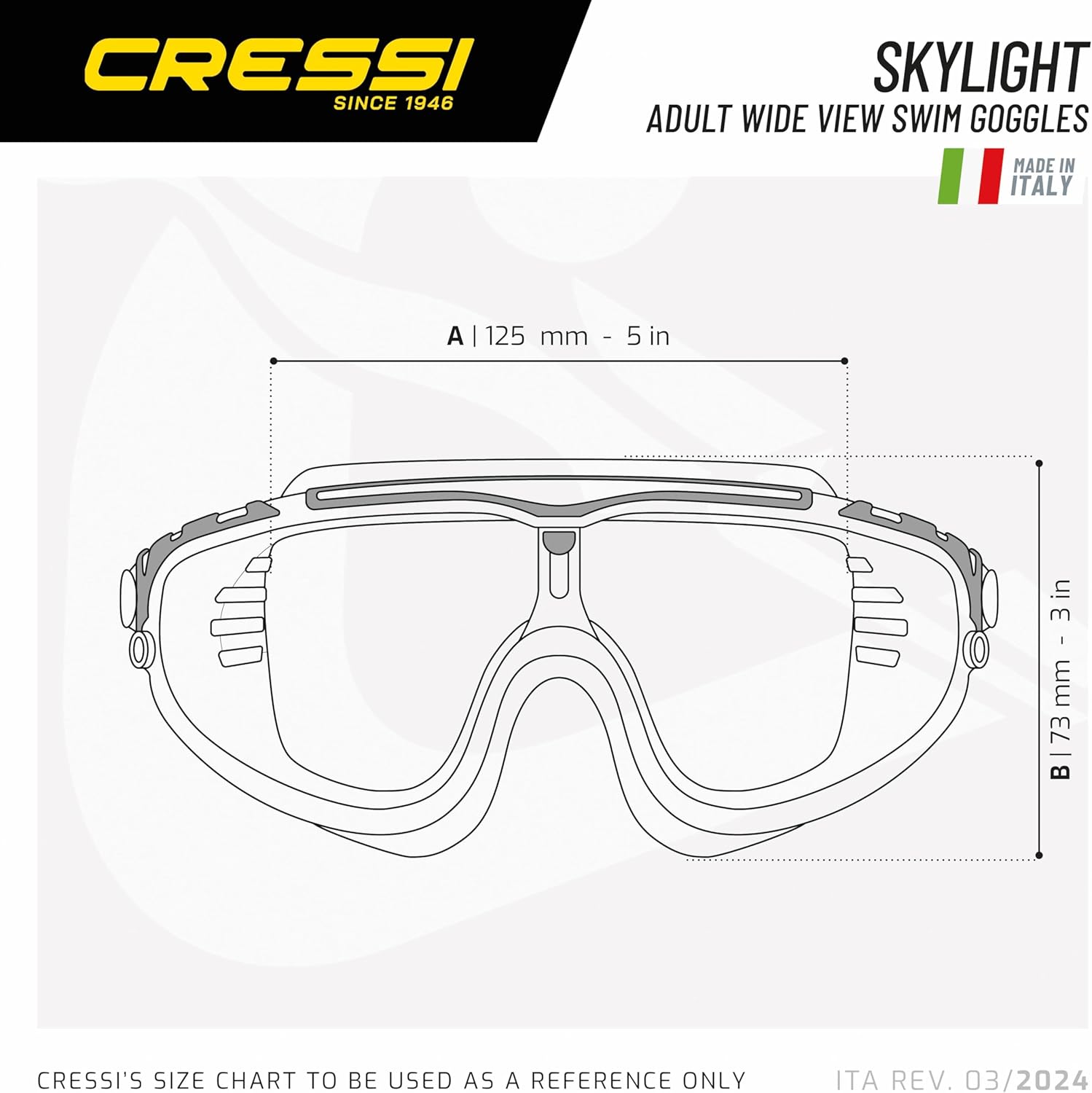 Adult Swim Mask Goggles Cressi Skylight Swimcore