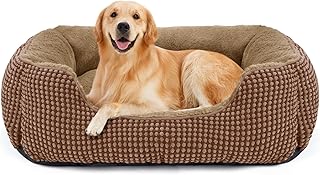FURTIME Hundebett Grosse Hunde, Hundekorb Waschbar Flauschig, rutschfeste Hundekörbchen, Anti-Angst Hundebetten für Grosse und Mittelgroße Hunde und Katzen, 89x63x23cm product image