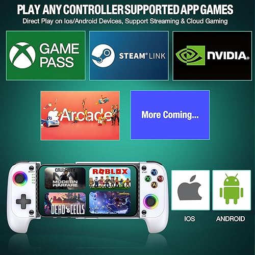 Miniatura 2 de Anti-Drift & Fast-ConnectWireless Game Controller for iPhoneAndroid  Hall Joysticks Bluetooth Phone Controller, For Cloud Gaming, Genshin Impact,