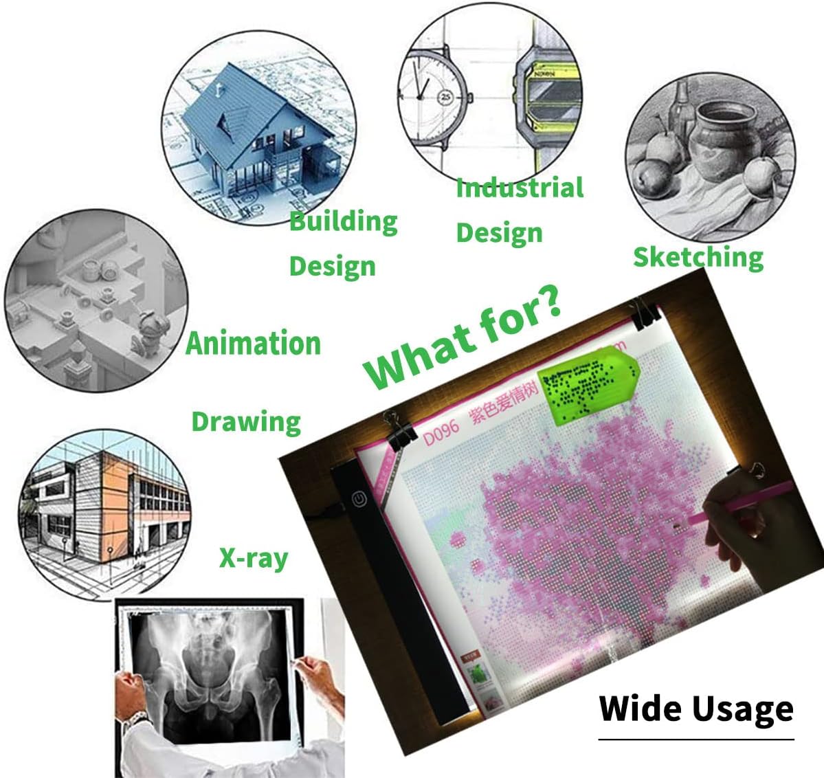 A4 Light Box for Tracing Pad, Bright Light Pad Art Light Board for Diamond Painting, Weeding Vinyl, Lightbox for Tracing and Drawing, Led Tracer Pads Artists Light Boxes, Drafting Lightpad Lightboard
