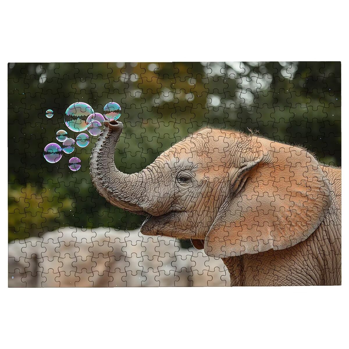Puzzle 3000 sztuk dla dorosłych słoń, puzzle zwierzęce, puzzle 3000 sztuk dla dorosłych, drewniane puzzle z pudełkiem na prezent rozmiar 122 x 81 cm, wyzwanie puzzle dla całej rodziny, prezent -2340