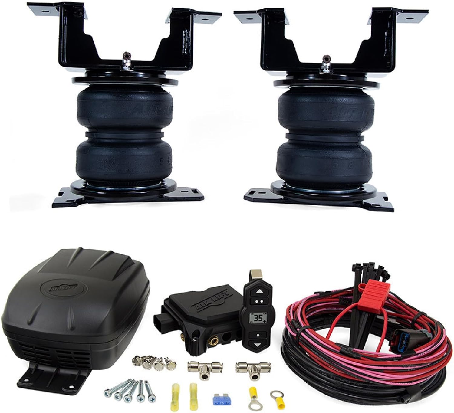 Air Lift LoadLifter 5000 Air Suspension Kit & WirelessOne 2nd Gen Air Compressor System fits 2019 2026 Silverado 1500 (LT Trail Boss) Sierra 1500 (AT4) 4WD | TrendsAuto Decal | 57388 25980