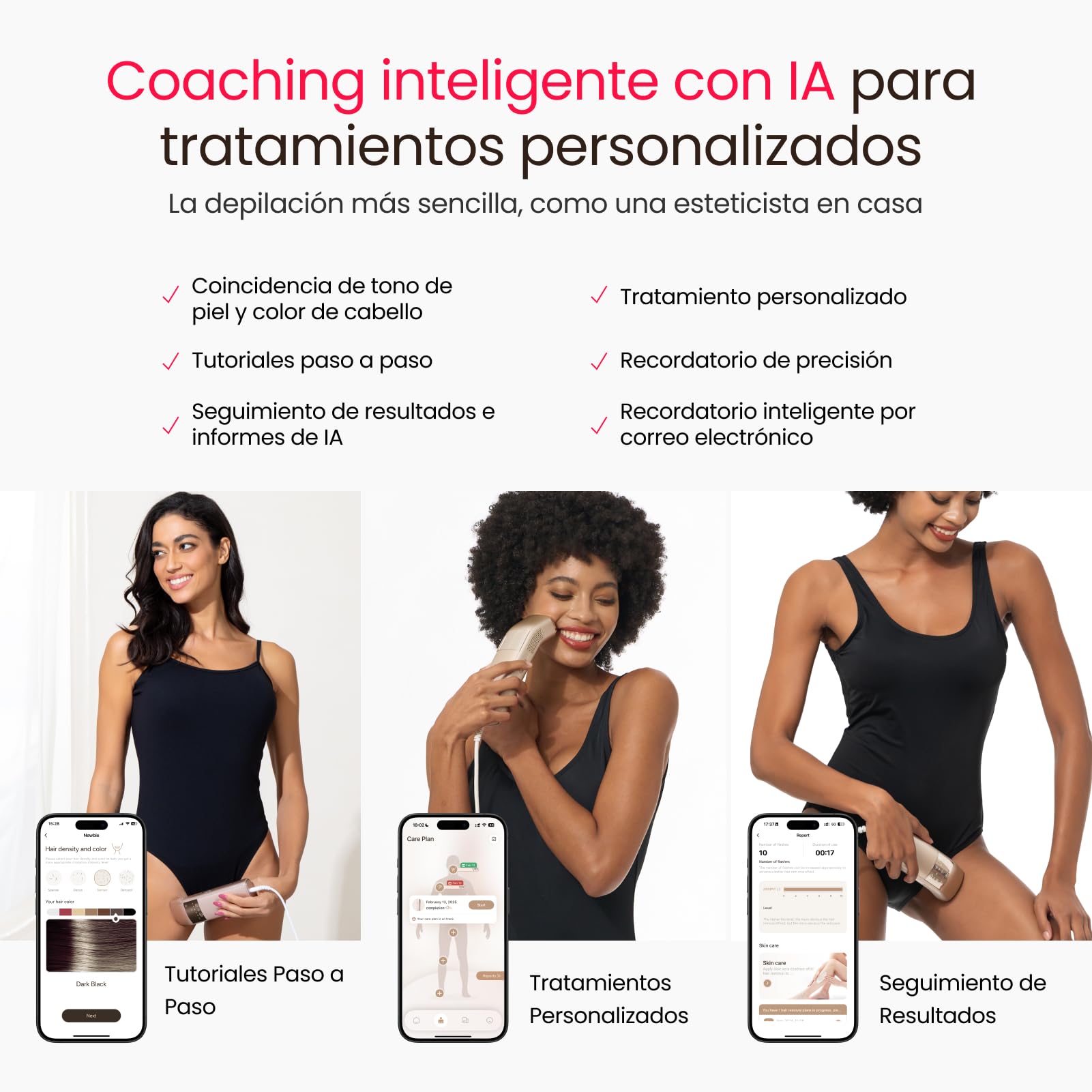 27J Doble Luz IPL Depiladora Laser, Pulso Cuádruple, Enfriamiento de Zafiro a 2℃, Modo PHR para Vello Rebelde, Depiladora Luz Pulsada para Piernas, Bikini, Axilas, Cara, Cuerpo