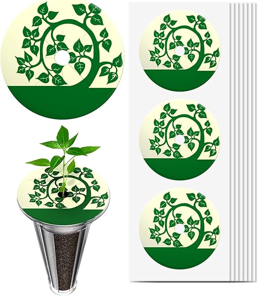 iDOO 102Pcs Seed Pot Labels Sticker, PVC Round Peel and Stick Hydroponic Garden Label, Plant
