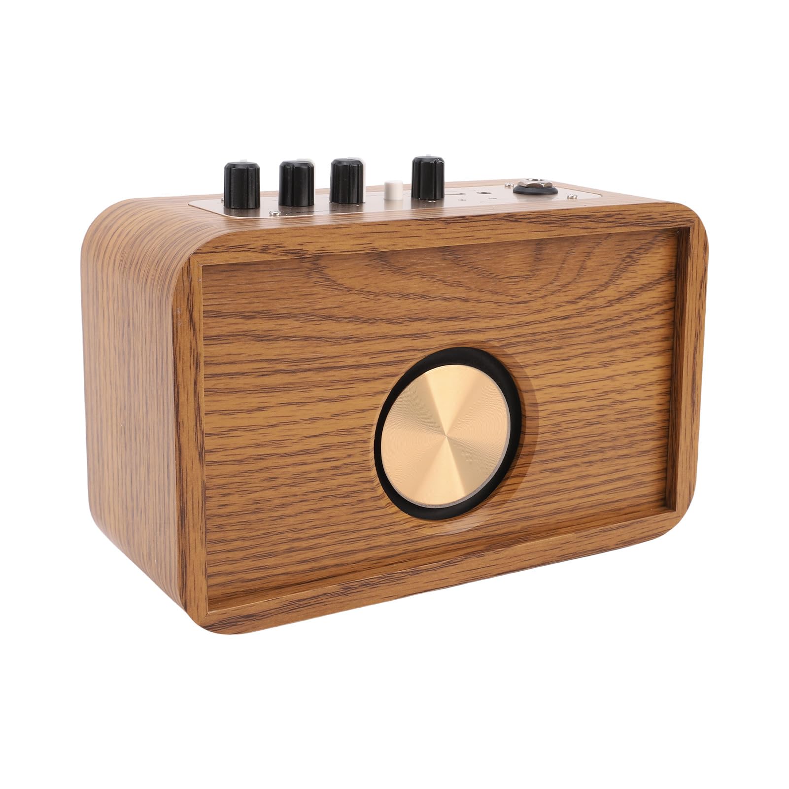 Tangxi Amplificatore per Chitarra Elettrica da 10 W Altoparlante BT in Legno, Riverbero Toni Overdrive Puliti Manopole di Tono con Guadagno in Ingresso da 6,35 Mm Design a 2 modalità per Bassi Bassi